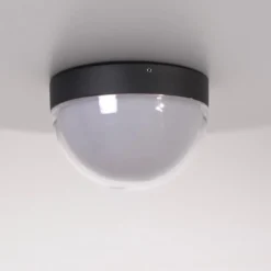 Lámpara LED de techo para exterior Mon, grafito, Ø 18 cm, IP65, 3000 K