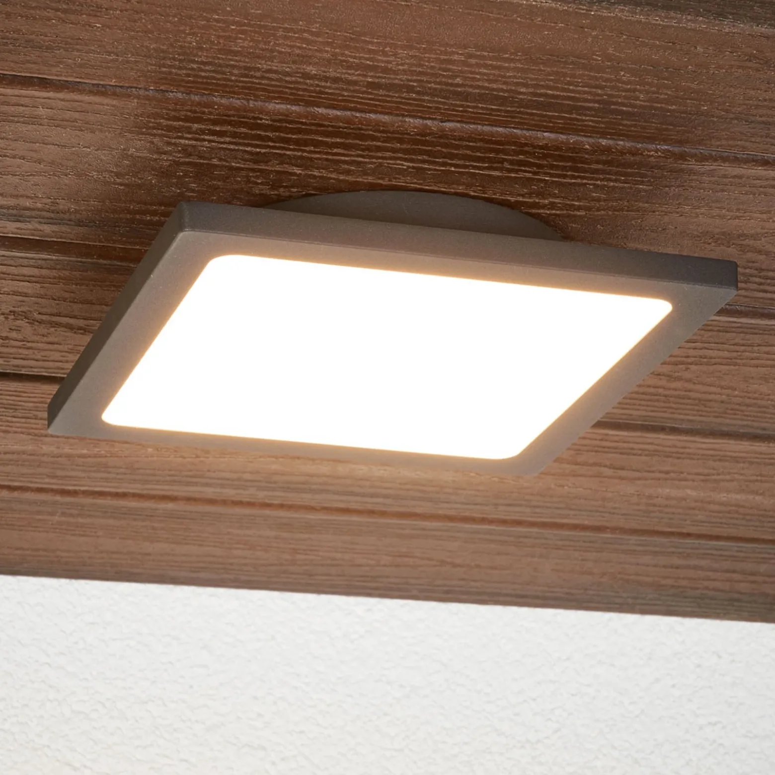 lámpara LED de techo para exterior Lucande Mabella, 23 cm, sensor, IP65