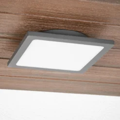 lámpara LED de techo para exterior Lucande Mabella, 23 cm, sensor, IP65