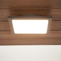 lámpara LED de techo para exterior Lucande Mabella, 23 cm, sensor, IP65