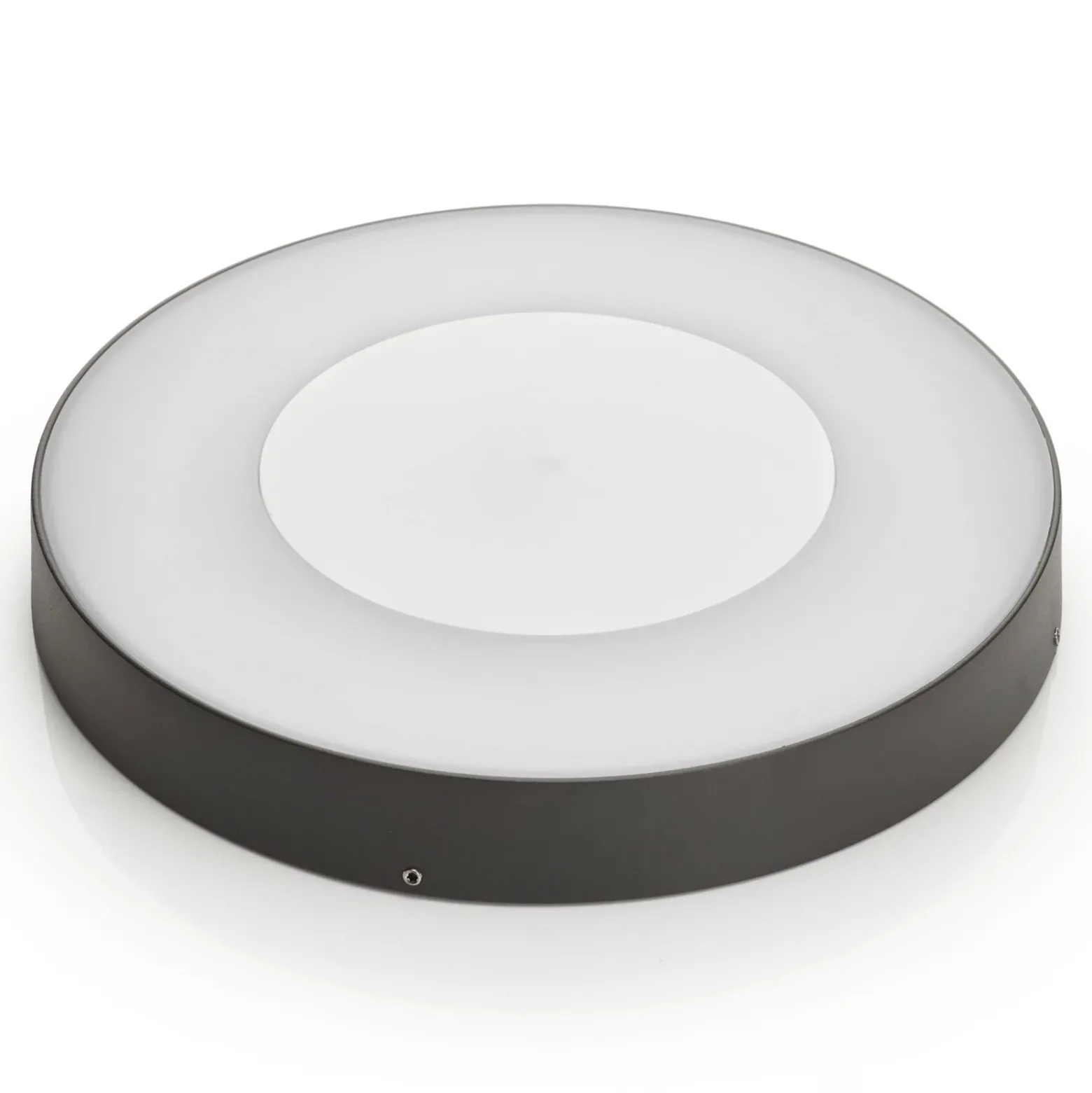 lámpara LED de techo para exterior Lucande Sora, redonda, sensor, IP54