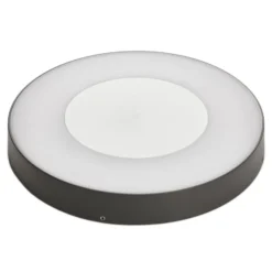 lámpara LED de techo para exterior Lucande Sora, redonda, sensor, IP54