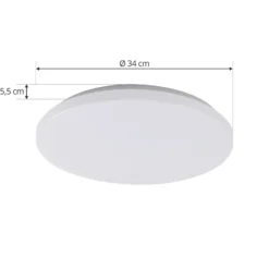 Lámpara LED de techo para exterior Doki de Lindby, 34 cm, blanca, plástico