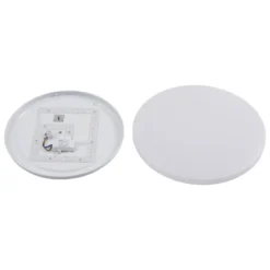 Lámpara LED de techo para exterior Doki de Lindby, 34 cm, blanca, plástico