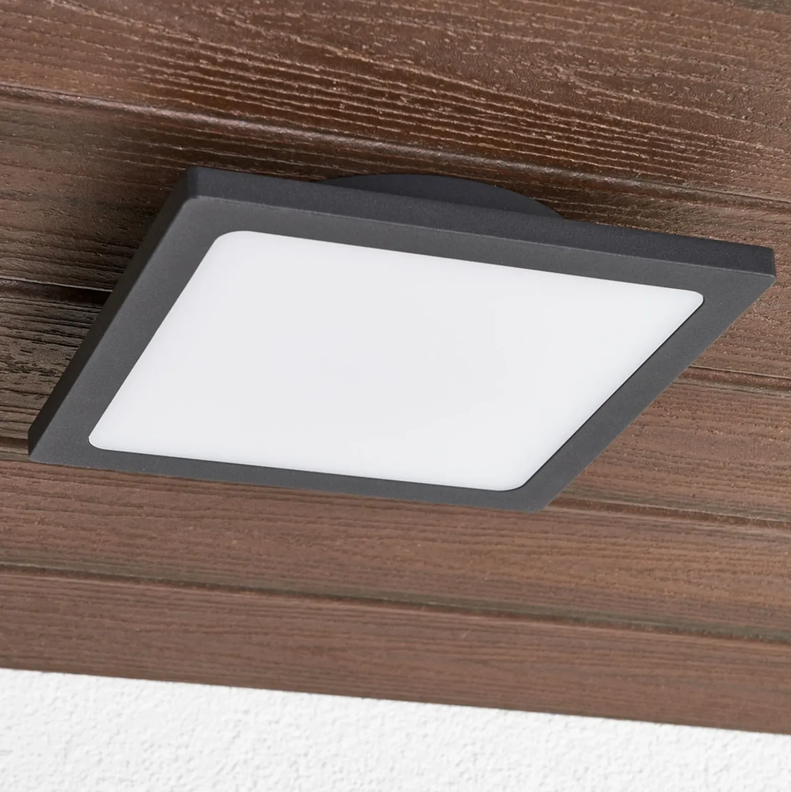 Lámpara LED de techo para exterior Lucande Mabella, 23 cm, antracita
