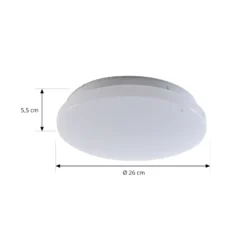 Lámpara LED de techo para exterior Lindby Kirkola, 4000 K, Ø 26 cm, blanca