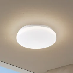 Lámpara LED de techo para exterior Lindby Kirkola, 4000 K, Ø 34 cm, blanca