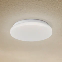 Lámpara LED de techo para exterior Lindby Kirkola, 3000 K, Ø 26 cm, blanca