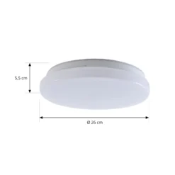 Lámpara LED de techo para exterior Lindby Kirkola, 3000 K, Ø 26 cm, blanca