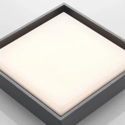 lámpara LED de techo para exterior Lucande Birta, gris oscuro, 27 cm, IP54