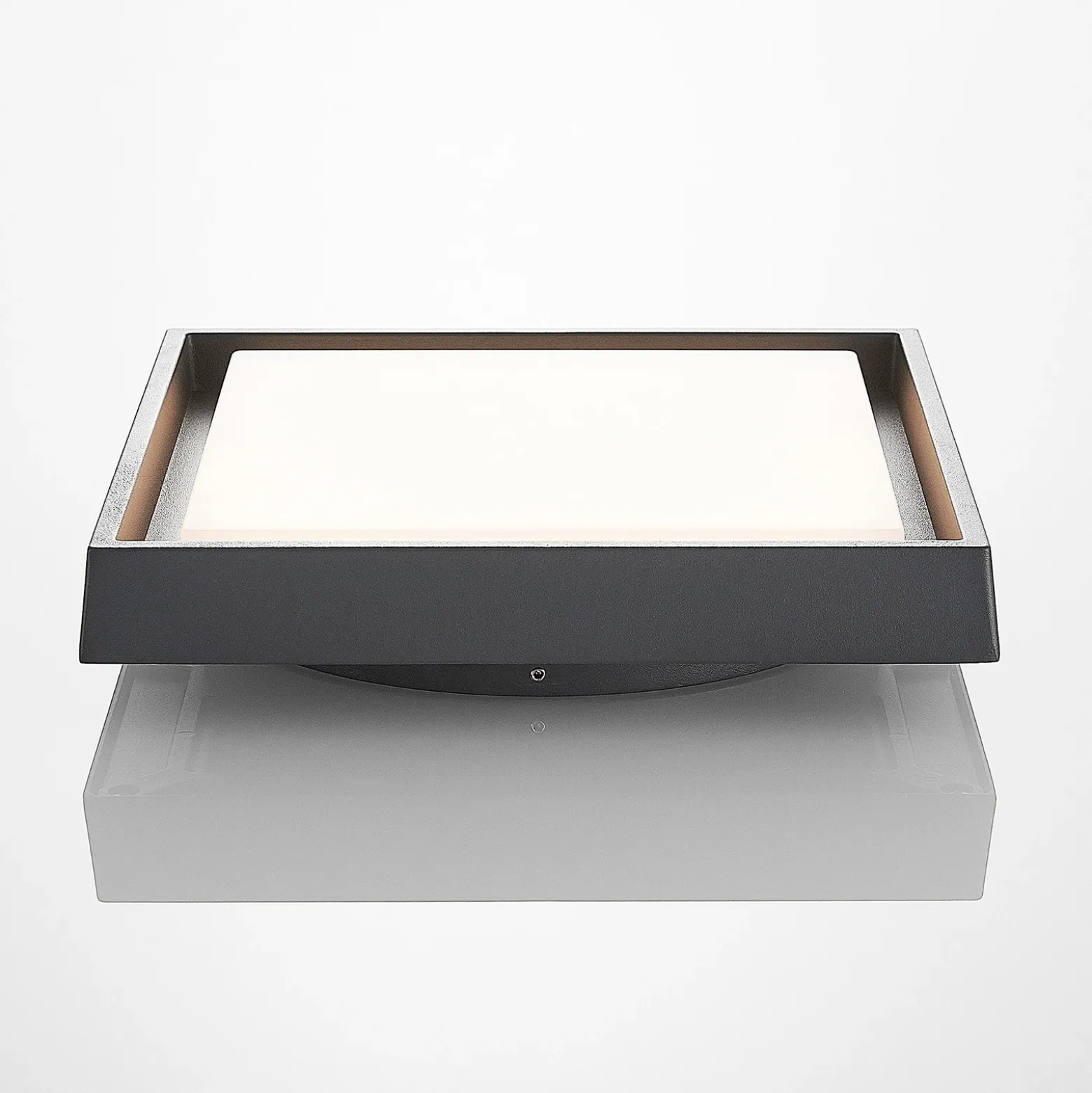 lámpara LED de techo para exterior Lucande Birta, gris oscuro, 27 cm, IP54