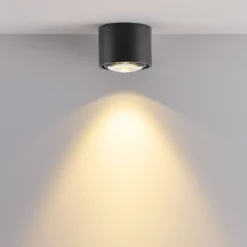 Lámpara LED de techo para exterior MAG MINI, negra, Ø 9 cm, CCT atenuable, IP44