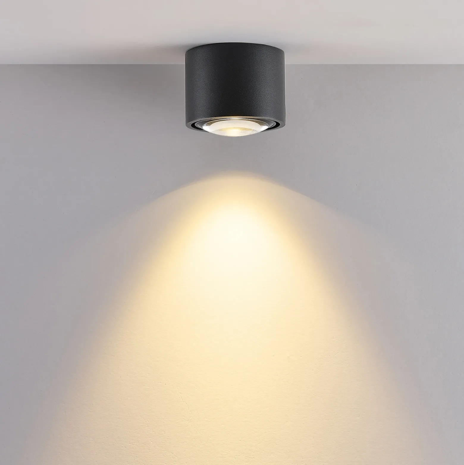 Lámpara LED de techo para exterior MAG MINI, negra, Ø 9 cm, CCT atenuable, IP44