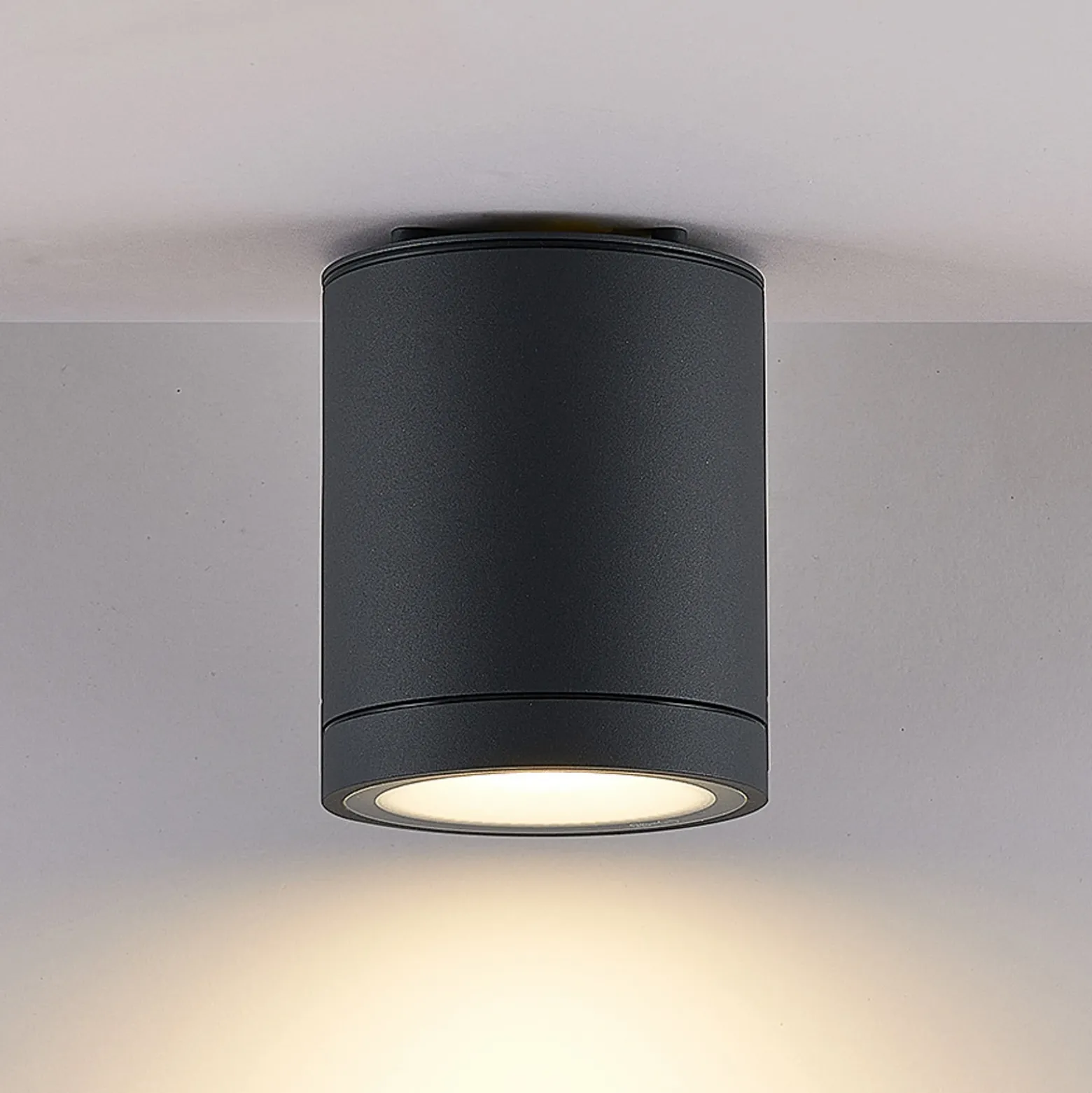 Lámpara LED de techo para exterior Molto Luce Foris Round SD, antracita