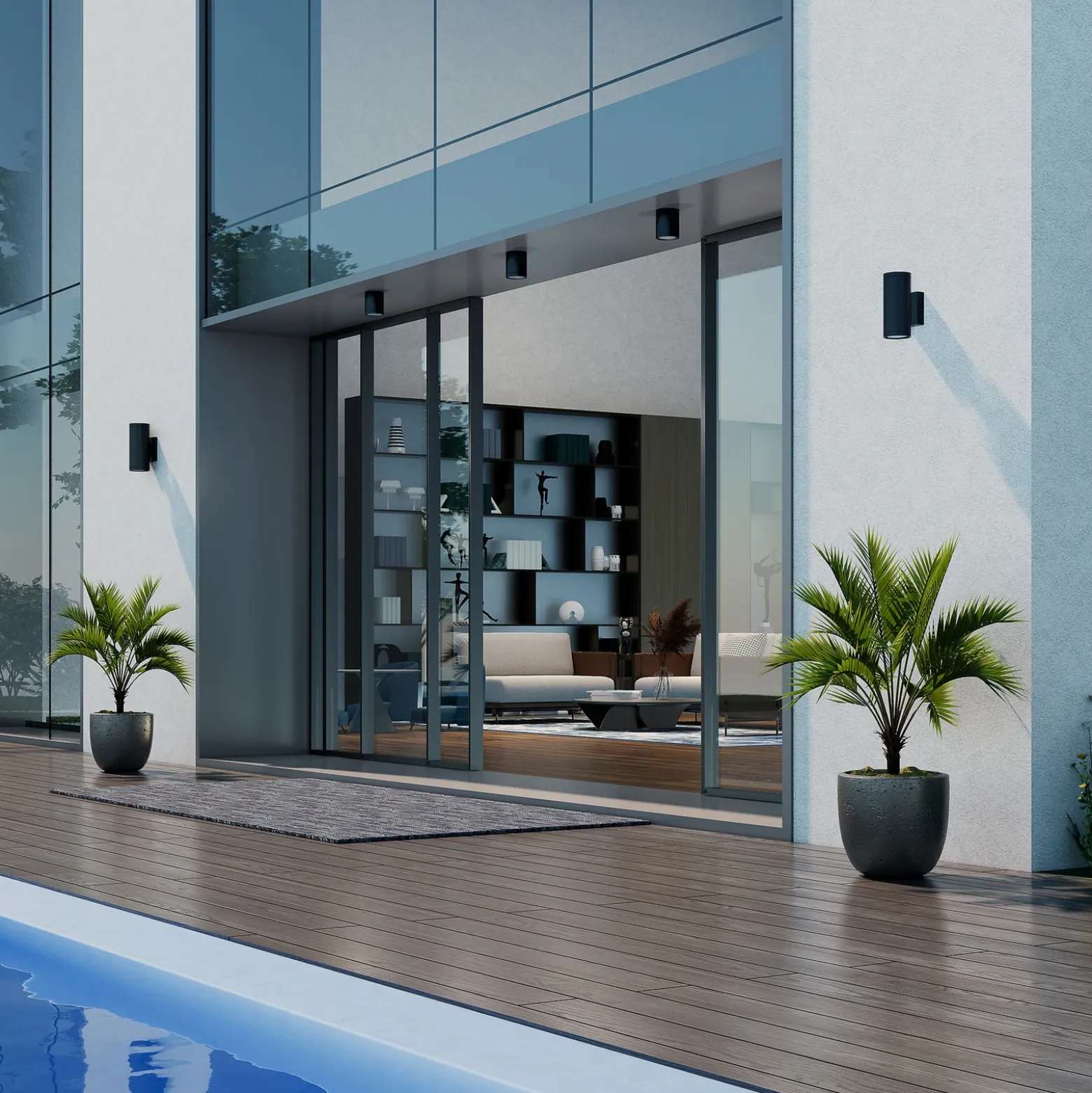Lámpara LED de techo para exterior Molto Luce Foris Round SD, antracita