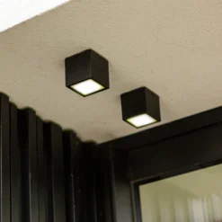 Lámpara LED de techo para exterior GEMINI, gris oscuro, 9 x 9 cm, IP65
