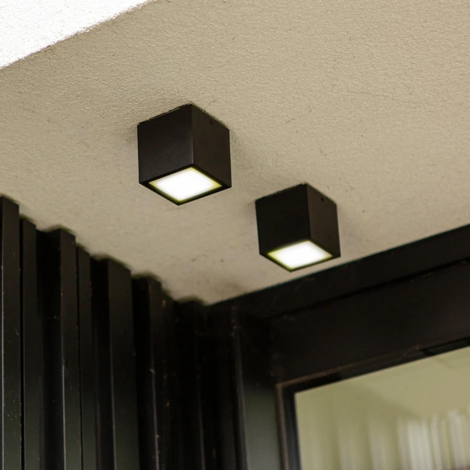 Lámpara LED de techo para exterior GEMINI, gris oscuro, 9 x 9 cm, IP65