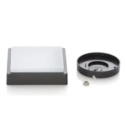 lámpara LED de techo para exterior Lindby Nermin, 22 cm, IP65, angular