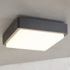 lámpara LED de techo para exterior Lindby Nermin, 22 cm, IP65, angular