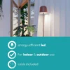 Lámpara LED de terraza con batería Mannera-L, color óxido, altura 140 cm