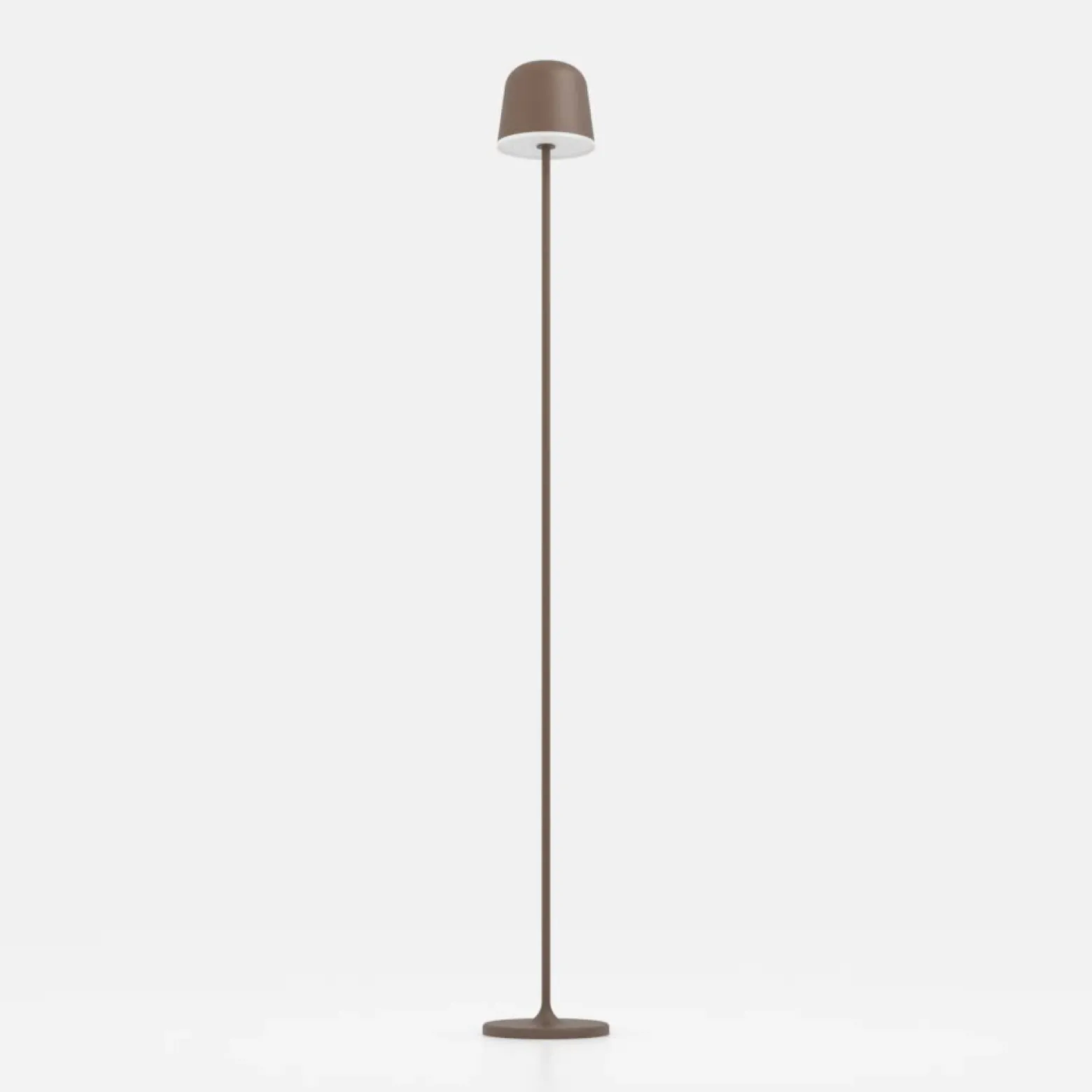 Lámpara LED de terraza con batería Mannera-L, color óxido, altura 140 cm