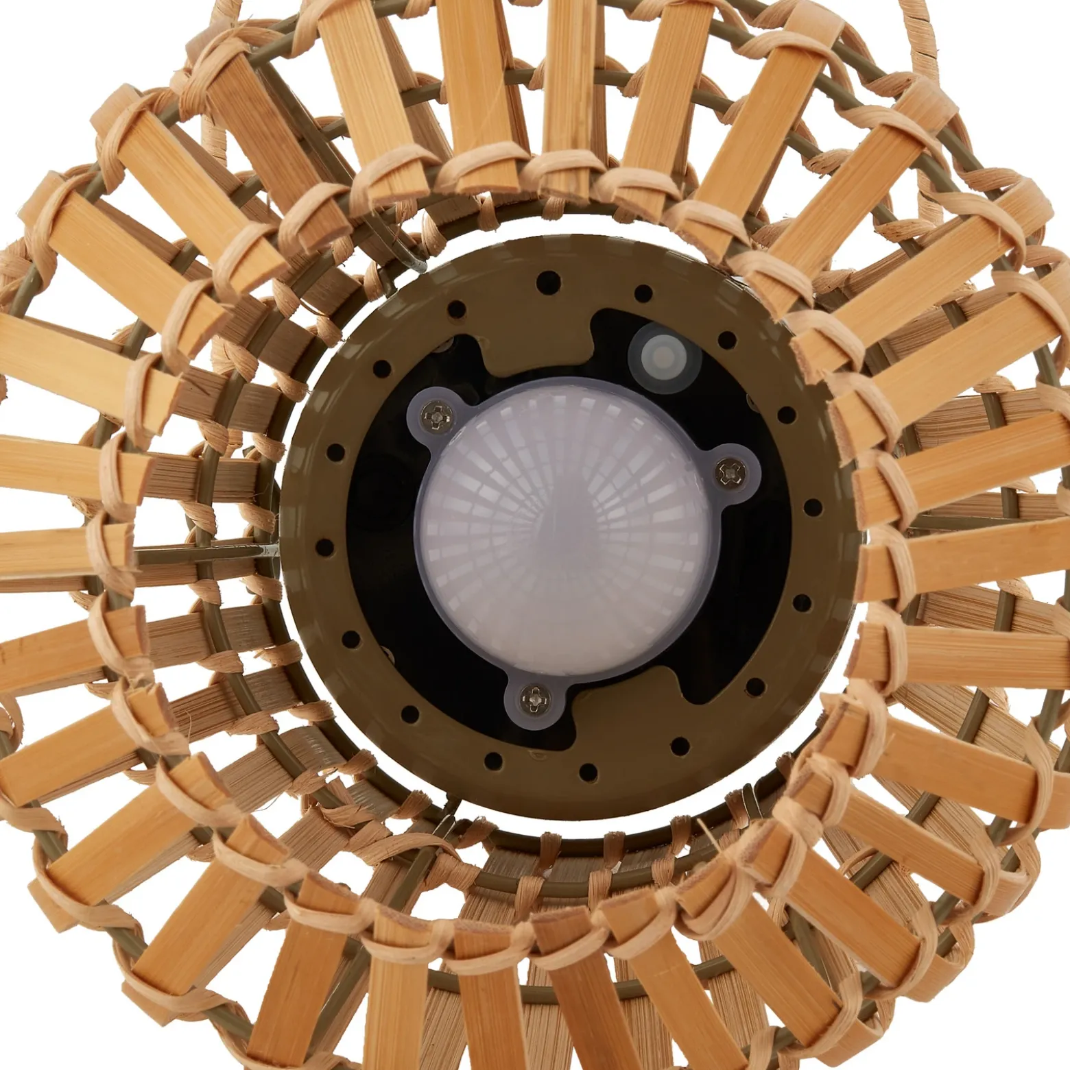 Lámpara LED para terraza Amaria de Lindby, bambú, Ø 18 cm