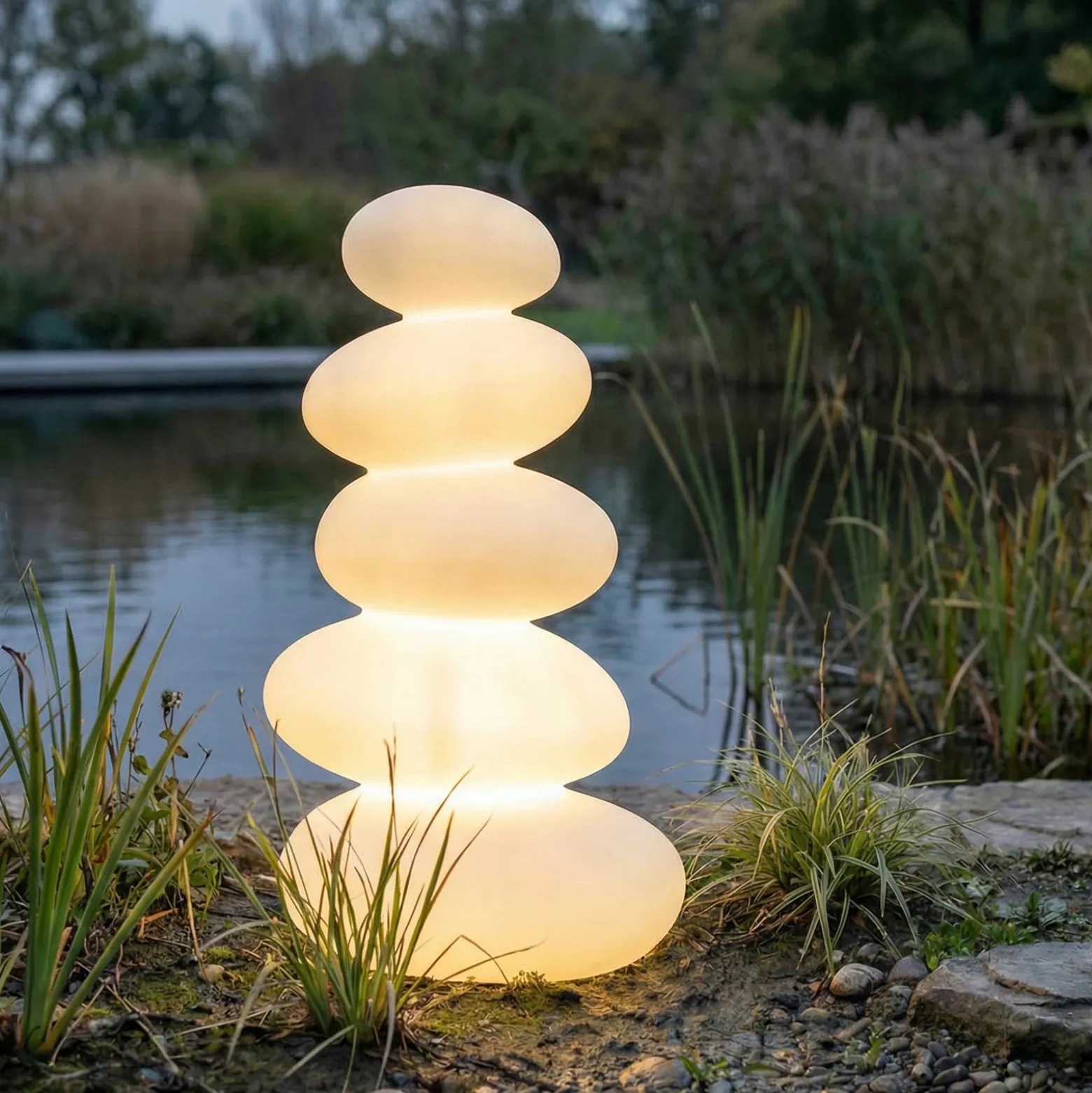 Lámpara LED para terraza Lucande Soriel, blanca, 72 cm, regulable por pasos,