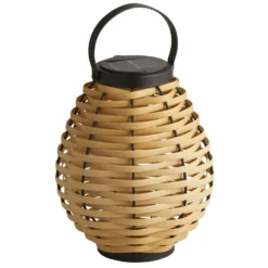 Lámpara LED para terraza Netan, marrón, ratán, 23 cm, IP44