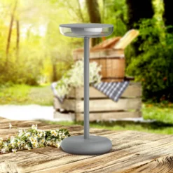 Lámpara LED para terraza Pasi, altura 26 cm metal touch