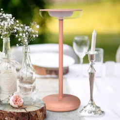 Lámpara LED para terraza Pasi, rosa Altura 26 cm Metal Touch