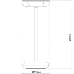 Lámpara LED para terraza Pasi, rosa Altura 26 cm Metal Touch