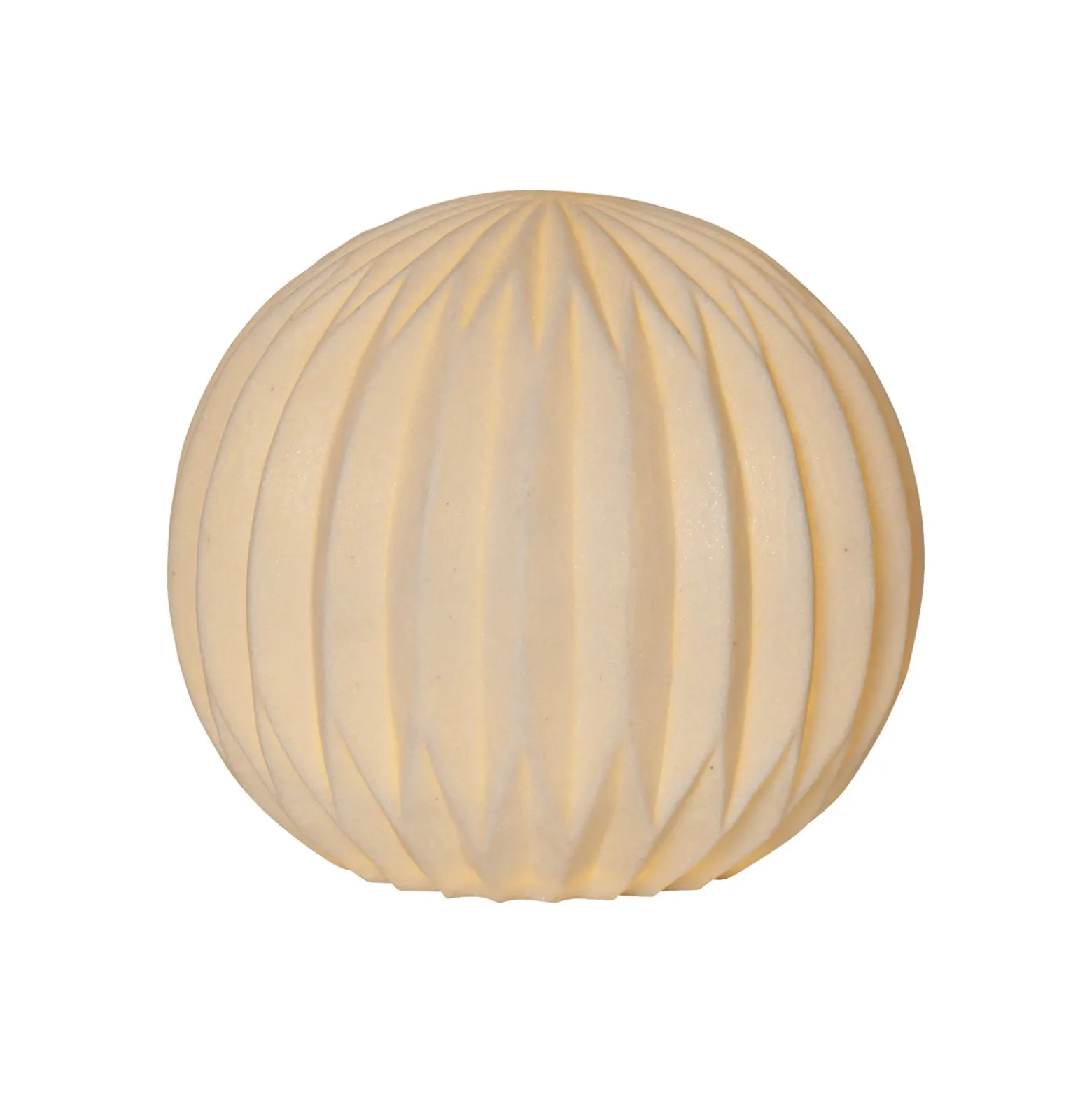 Lámpara LED para terraza Sandy, Ø 30 cm pila de plástico blanco