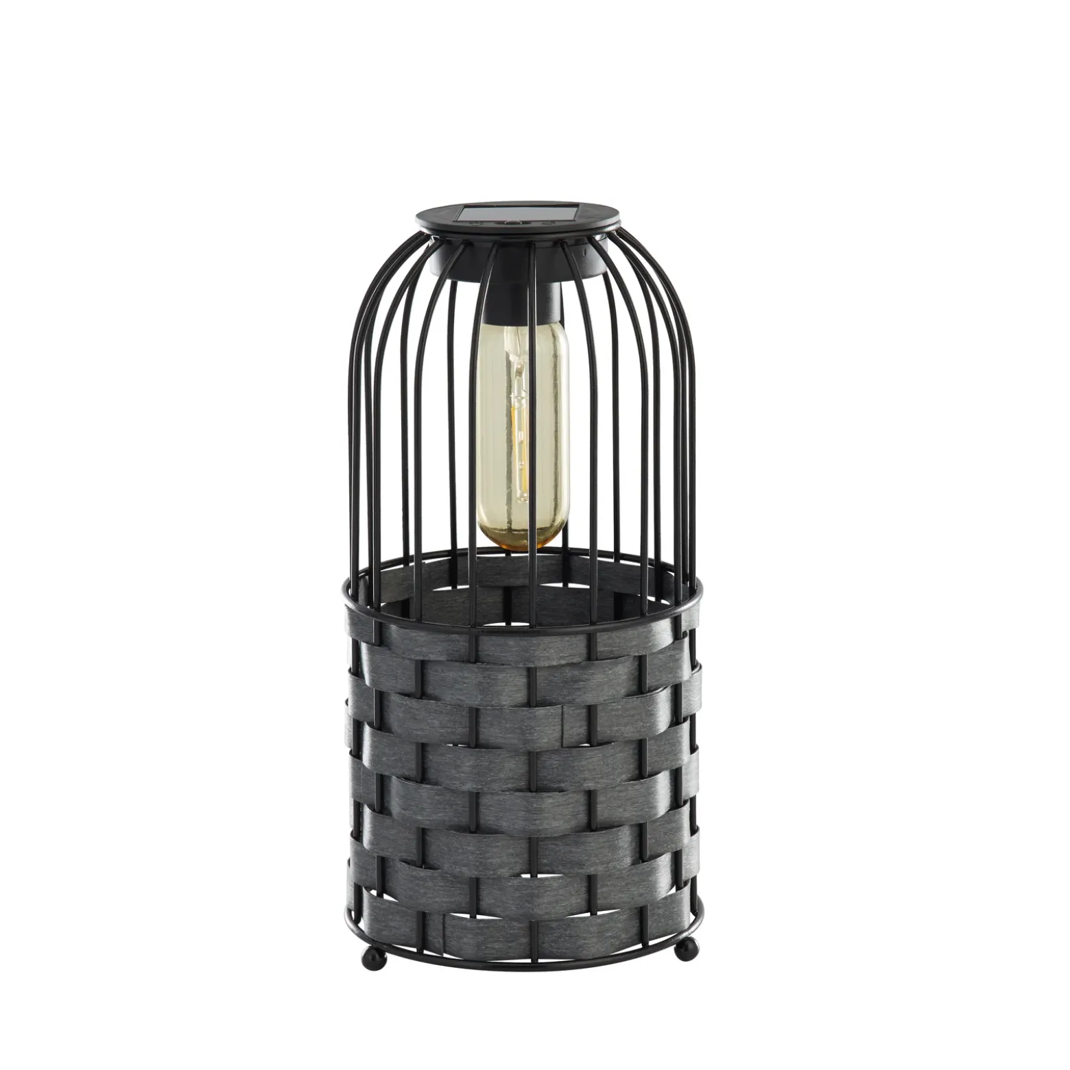 Lámpara LED para terraza Tahoa, 26 cm, gris, ratán, IP44