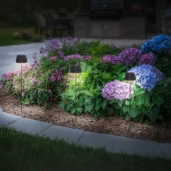 Lámpara LED recargable con pica para suelo RIFFLE MINI, antracita Ø 9 cm, IP44