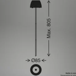Lámpara LED recargable con pica para suelo RIFFLE MINI, antracita Ø 9 cm, IP44