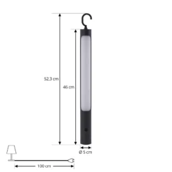 Lámpara LED recargable Kompis de Lindby, antracita, atenuable, IP54