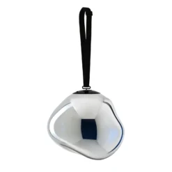 Lámpara LED recargable para terraza Melt grande de Tom Dixon, color plateado