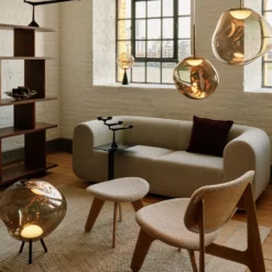 Lámpara LED recargable para terraza Melt grande, color dorado, de Tom Dixon