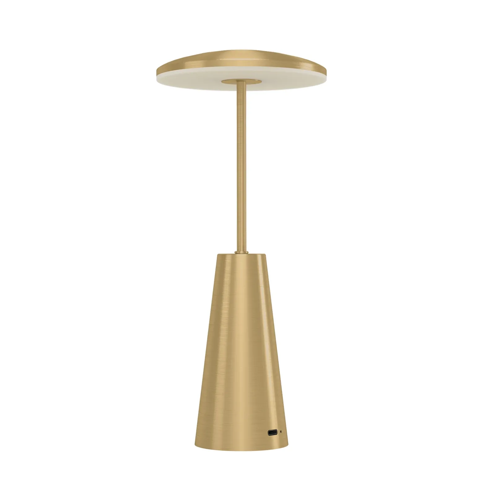 Lámpara LED recargable Piccola, color latón, altura 28 cm, IP54