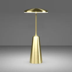 Lámpara LED recargable Piccola, color latón, altura 28 cm, IP54