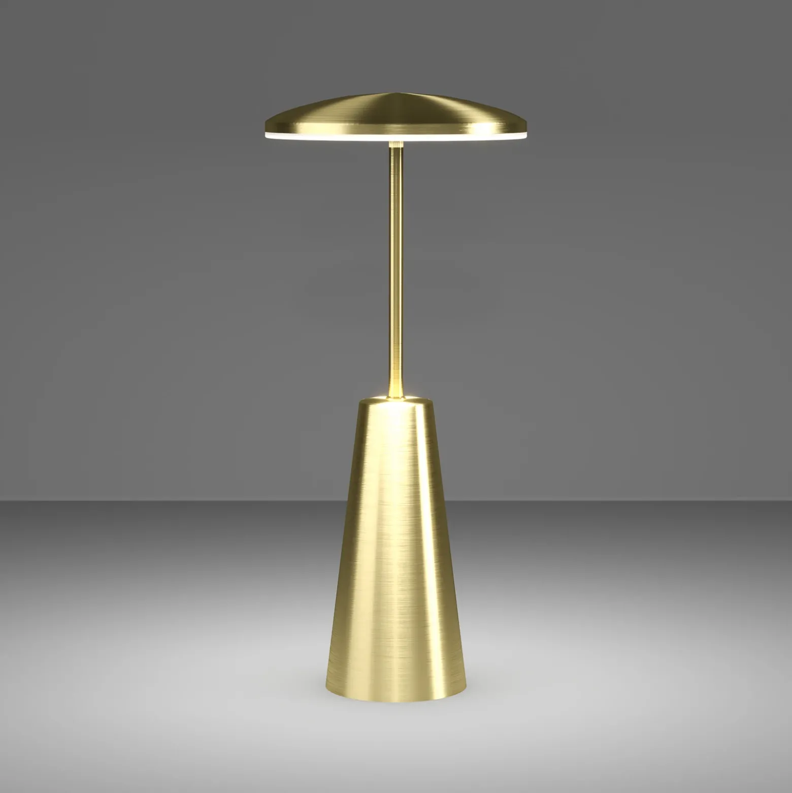 Lámpara LED recargable Piccola, color latón, altura 28 cm, IP54