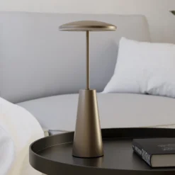Lámpara LED recargable Piccola, color bronce, altura 28 cm, IP54