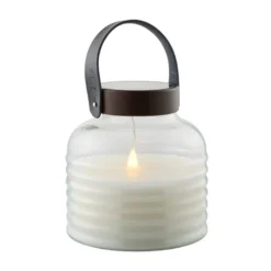 lámpara LED solar Aston Jar, altura 20 cm, negro/marrón, IP44