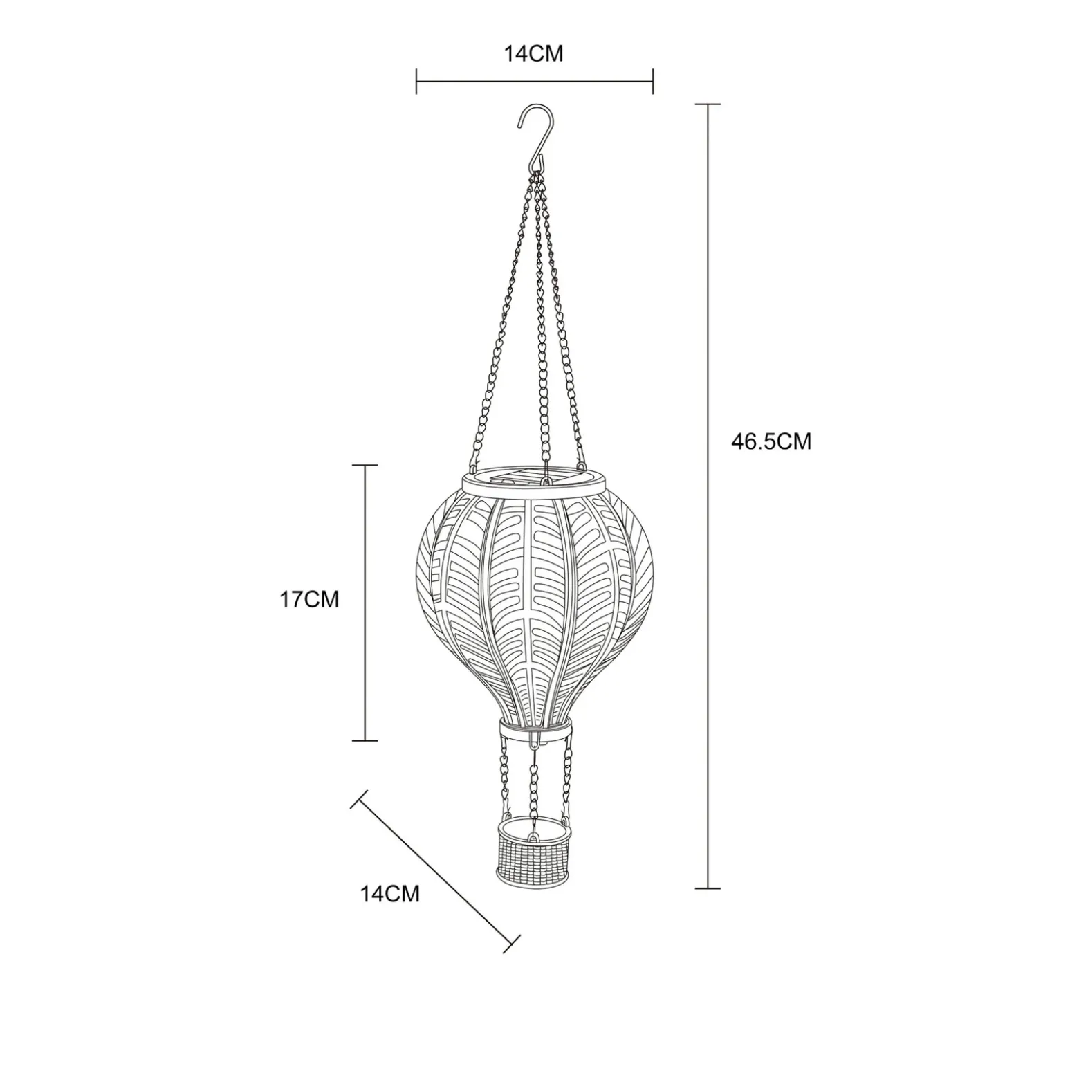 Lámpara LED solar 36136B Globo aerostático, colorido, plástico