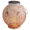 Lámpara LED solar 52854, blanca, metal, 20 cm, IP44, juego de 2