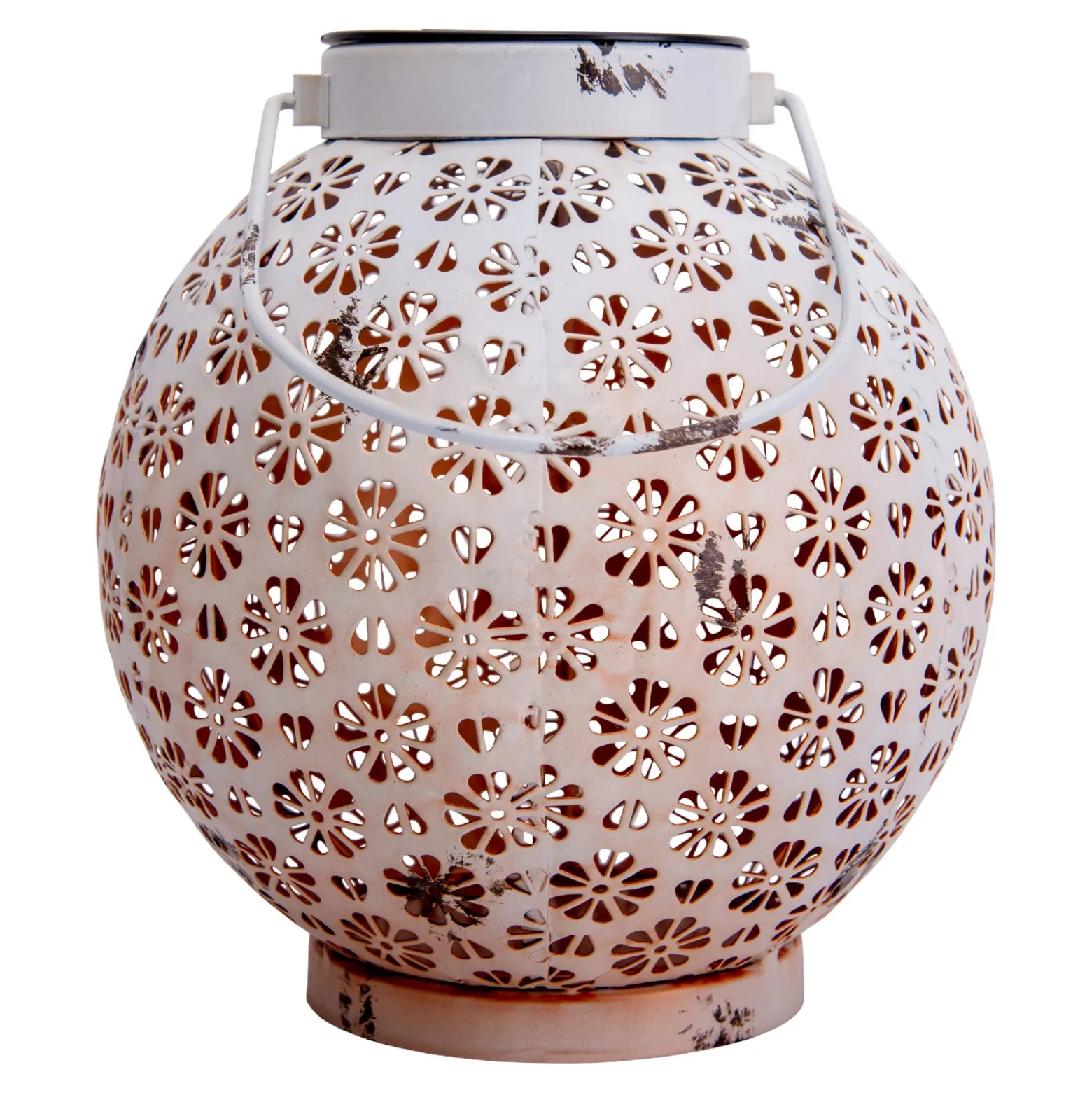 Lámpara LED solar 52854, blanca, metal, 20 cm, IP44, juego de 2