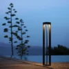 Lámpara LED solar Borne con sensor, 90 cm, gris