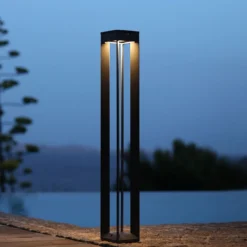 Lámpara LED solar Borne con sensor, 90 cm, gris