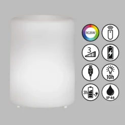 Lámpara LED solar Ceppo 3000 K y RGB, dim blanco