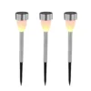 Lámpara LED solar con pica 33576-3, acero inoxidable, juego de 3